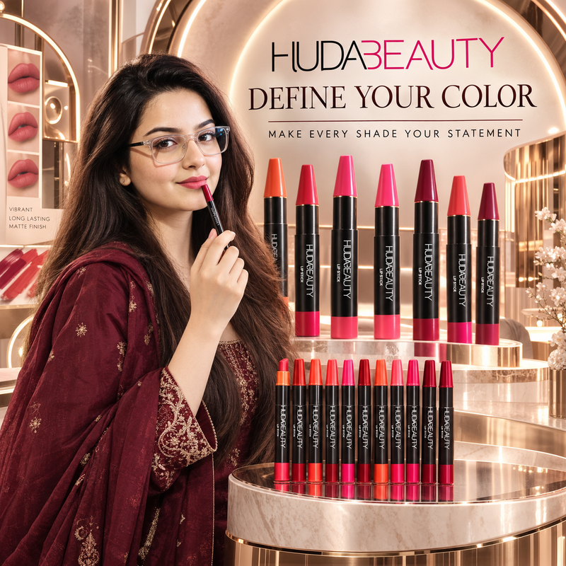 Huda Beauty Lip Pencil Set – 12 Shades Matte Lip Liner Collection