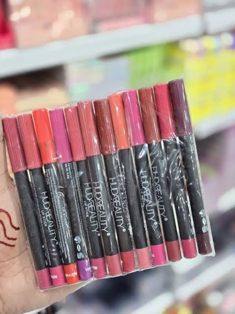 Huda Beauty Lip Pencil Set – 12 Shades Matte Lip Liner Collection