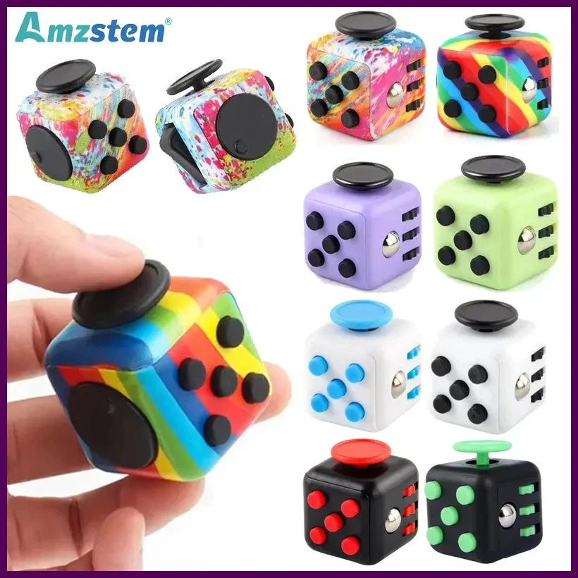 Fidget Cube Anti-Stress Hand Spinner – Sensory Toy for ADHD, Autism &amp; Anxiety Relief